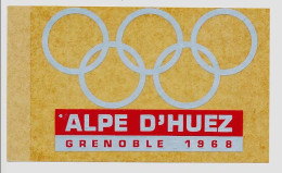 Autocollant  X° Jeux Olympiques D'Hiver De GRENOBLE 1968 Olympic Games 68 ALPE D'HUEZ - Autres & Non Classés