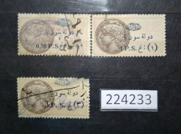 224233; French Colonies; Syria; 3 Revenue French Stamps 0.5, 1, 3  Piasters ;Ovpt. Etat De Syrie; USED - Gebruikt