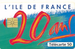 Télécarte France ( 04/96) 20 Ans Ile De France (motif, état, Unités, Etc Voir Scan) + Port - Sin Clasificación