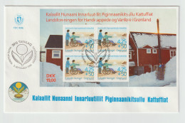 Greenland FDC 1996 Kalaallit Nunaanni Welfare Souvenir Sheet. Postal Weight Approx 40 Gramms. Please Read Sales - FDC