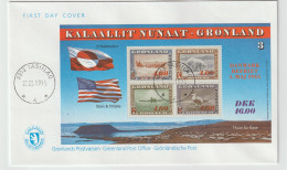 Greenland FDC 1995 Denmark Liberated Souvenir Sheet No. 3. Postal Weight Approx 40 Gramms. Please Read Sales  - FDC