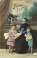 Großmutter Mit Enkelkindern, „Bonne Année“, Gelaufen 1912 - Neujahr