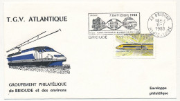 FRANCE - Env Affr 2,10F TGV Postal - OMEC De Brioude "12eme Festival International Audiovisuel Ferroviaire" 11/7/1988 - Eisenbahnen