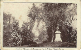 White Plains, New York, Soldier's Monument, Broadway Park, Rückseite Beschrieben - Autres & Non Classés