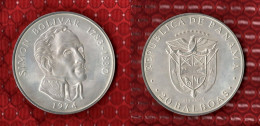 M-PA  20 Balboas 1974 Simon Bolivar SILVER - ARGENT  _3^ - Panamá