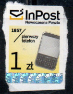 POLONIA POLAND POLSKA INPOST PLERWSZY TELEFON 1857 TELPHONE 1z USED USATO OBLITERE' - Gebraucht