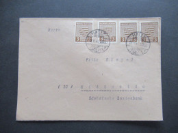 SBZ Provinz Sachsen Mi.Nr.67 (4) MeF Fernbrief Gitterstempel Halle Saale - Mittweida Sächsische Landesbank - Lettres & Documents