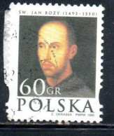 POLONIA POLAND POLSKA 1995 ST. JOHN OF GOD 60g USED USATO OBLITERE' - Used Stamps