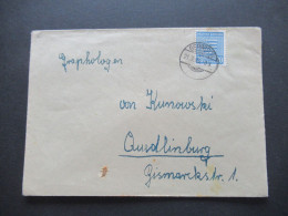 SBZ Provinz Sachsen Mi.Nr.81 MiF Rücks. Nr.73 Als 4er Block Tagesstempel Gerwisch Fernbrief Nach Quedlinburg Gesendet - Lettres & Documents