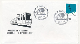 FRANCE => Env. Lllustrée - 2,00F Transports à Cables - Obl "Inauguration Du Tramway Grenoblois" - Grenoble 5/9/1987 - Tranvías