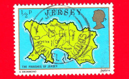 JERSEY - Usato - 1976 - Mappa Delle Parrocchie Di Jersey - The Parish Of Jersey - Jersey