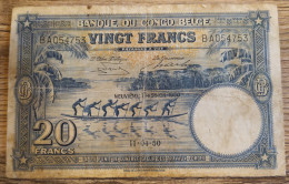 P#15H - 20 Francs 1946 (Neuvième Emmission/negende Uitgifte) - VF - Belgian Congo Bank