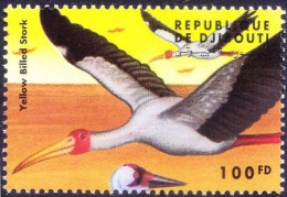 Djibouti 2000 MNH, Yellow Billed Stork, Water Birds - Picotenazas & Aves Zancudas