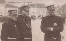 MILITARIA - Les Trois Grands Chefs De Nos Armées - Castelnau - Joffre - Pau - Carte Postale Ancienne - Other & Unclassified