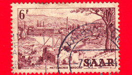 SARRE - SAAR - Usato - 1953 - Ponte Di Corda A Mettlach - 6 - Oblitérés
