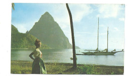 ANTILLES - West Indies St LUCIA - Petit Piton At Soufriere - Yacht Mollihawk - Hannau Color Masters Prod. - Sainte-Lucie