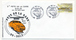 Env. Illustrée Affr 2,10F TGV Postal - 2eme Fête De La Gare - 39 DOLE - 23 Mai 1987 - Eisenbahnen