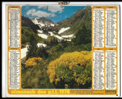 Almanach  Calendrier  P.T.T  -  La Poste -  1979 - Les Pyrenees Orientales - - Semur En Auxois - Tamaño Grande : 1971-80