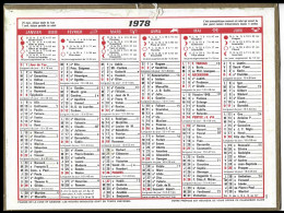 Almanach  Calendrier  P.T.T  -  La Poste -  1978 - Grossformat : 1971-80