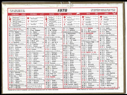 Almanach  Calendrier  P.T.T  -  La Poste -  1978 - Big : 1971-80