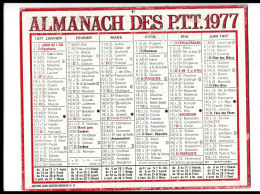 Almanach  Calendrier  P.T.T  -  La Poste -  1977 - Grossformat : 1971-80