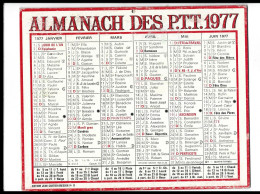 Almanach  Calendrier  P.T.T  -  La Poste -  1977 - Big : 1971-80