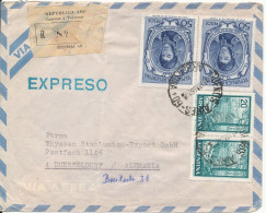 Argentina Registered Air Mail Cover Sent To Germany 15-4-1966 (bended Cover) - Luftpost