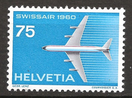 Suisse Helvetia 1960 N° 642 Iso ** Avion, Aviation à Réaction, Swissair, Compagnie Aérienne, Mittelholzer, Douglas DC-8 - Neufs