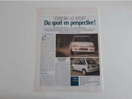 Citroen AX Sport - Coupure De Presse Automobile - Voitures