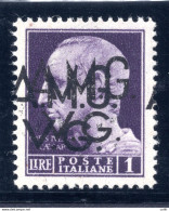 AMG.VG. - Lire 1 Varietà Doppia Soprastampa - Mint/hinged