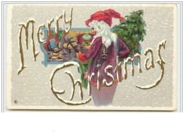 Carte Gaufrée - Merry Christmas - Santa Claus