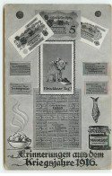 Représentation De Monnaies - Erinnerungen Aus Den Kriegsjahre 1916 - Billets De Banque - Münzen (Abb.)