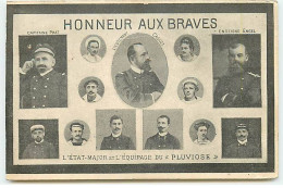 Bateaux - Sous-Marins - Honneur Aux Braves - L'Etat-Major Et L'équipage Du Pluviose - Sottomarini