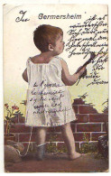 Carte à Système - Allemagne - GERMERSHEIM .... - Enfant En Chemise Peignant Un Mur - Leporello - Germersheim