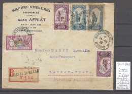 Maroc - Bureau De Marrakech Mellah - 1928 Recommandée Pour L'Indochine - Aéreo