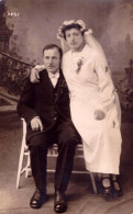 Vintage Marriages Wedding Photo Latvia Lettland 1910s Vec Gulbene K. Truse - Noces