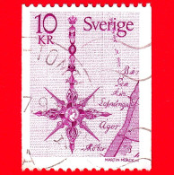 SVEZIA - Usato - 1978 - Cartografia  - Rosa Dei Venti Su Carta Geografica (1769) - 10 - Used Stamps