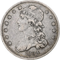 États-Unis, Quarter, Liberty Cap, 1834, Philadelphie, Argent, TB+, KM:55 - 1796-1838: Bust (Busto)