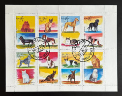 OMAN 1972-ill - Dogs And Cats - Minisheet Of 16 Illegal Stamps - 1972 - Oman