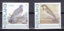 Nederland Persoonlijke Zegels: Vogels, Birds, : Houtduif + Huismus, Wood Pigeon + House Sparrow - Nuovi