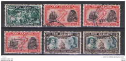 NEW  ZEALAND:  1940  CENTENARY  -  LOT  6  USED  STAMPS  -  YV/TELL. 243//246 - Gebruikt