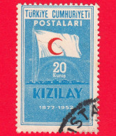 TURCHIA - Usato - 1952 - Croce Rossa - Mezzaluna Rossa - Globo (Terra) - 20 - Oblitérés