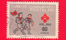 TURCHIA - USATO - 1962 - 50° Anniversario Dei Boy Scouts Turchi  - Scout Al Fuoco - 60 - Usados