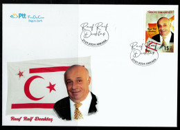 TURKEY - 100th ANNIVERSARY OF THE BIRTH OF DENKTASH - FOUNDING PRESIDENT OF TRNC -  27th JANUARY 2024 - FDC - FDC