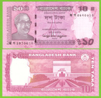 BANGLADESH 10 TAKA 2022 P-54n UNC - Bangladesch