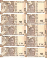 INDE 10 RUPEES 2018 UNC P 109 G ( 10 Billets ) - Indien