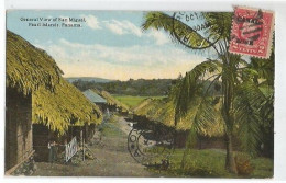 Panama General View Of San Miguel Pearl Islands Colo PPC 1oct1925 With Canal Zone US Stamps C.2 To Italy 19oct25 - Zona Del Canale / Canal Zone