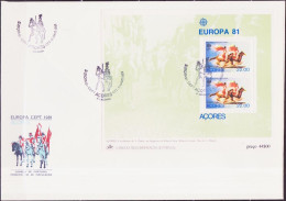 Europa CEPT 1981 Açores - Azores - Azoren - Portugal FDC1 Y&T N°BF2 - Michel N°B2 - 22e EUROPA - 1981