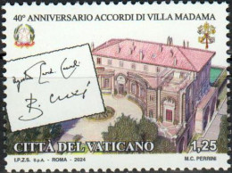 VATICAN CITY 2024 The 40th Anniv. Of The Villa Madama Accords (Joint Issue With Italy) - Fine Stamp MNH - Neufs
