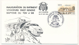 Env. Illustrée Affr 2,00F Jarnac - Inauguration Du Bâtiment Voyageurs - Baptème D'un TVG - AVIGNON 26-27/11/1983 - Treinen